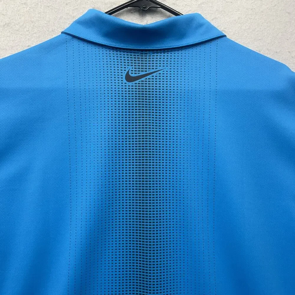 Nike Golf 1/4 Zip Polo Shirt Dri-Fit Mens Small Blue White‎ Performance Golf